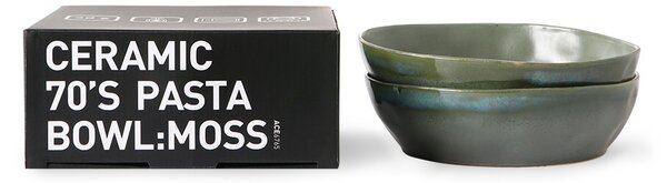 2ks machová miska na cestoviny 70s moss - Ø 20*5cm/800ml - HKLIVING