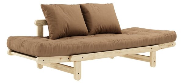 Rozkladacia pohovka s hnedým poťahom Karup Design Beat Natural/Mocca
