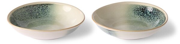 2ks mlhová zelená větší miska /talíř 70s mist - Ø 22*5cm - HKLIVING