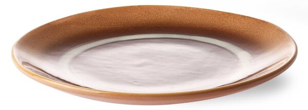 2ks hnedo-broskyňový dezertný tanier 70s moss - Ø 17,5*2cm - HKLIVING