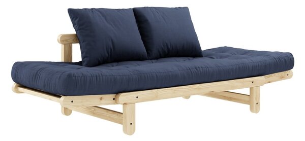 Rozkladacia pohovka s tmavomodrým poťahom Karup Design Beat Natural/Navy
