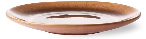 2ks hnedo-broskyňový dezertný tanier 70s moss - Ø 17,5*2cm - HKLIVING