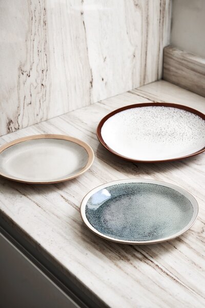 2ks hmlový zelený dezertný tanier 70s mist - Ø 22*2cm - HKLIVING