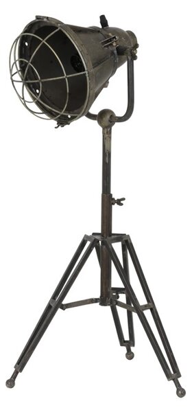 Šedá stolná lampa na trojnožke s bronzovou patinou Damyan - 35*30*77 cm/40W - Light & Living