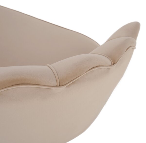 KONDELA Lavica v štýle Art-deco, béžová Velvet látka/gold chróm-zlatý, NOBLIN