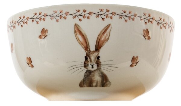 Porcelánová miska Rustic Easter Bunny - Ø 14*7 cm / 0.5 L - Clayre & Eef