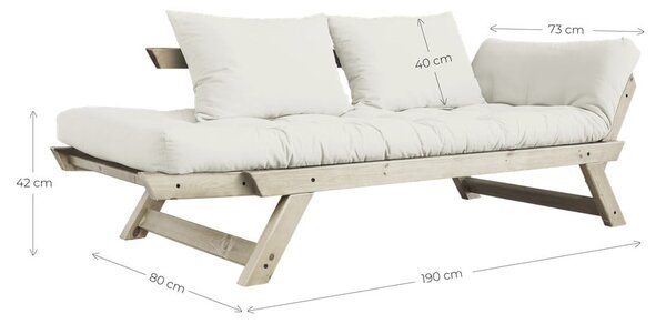 Rozkladacia pohovka so zeleným poťahom Karup Design Bebop Natural/Olive Green