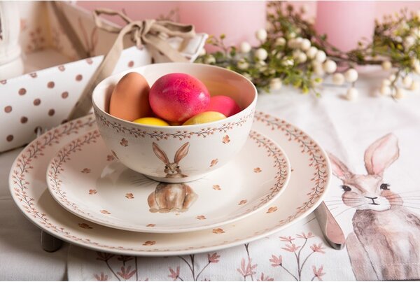 Porcelánový jedálenský tanier Rustic Easter Bunny - Ø 26*2 cm - Clayre & Eef