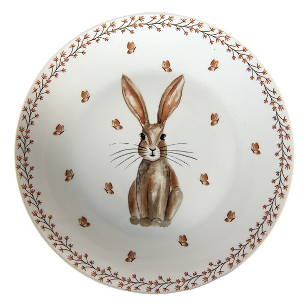 Dezertný tanierik Rustic Easter Bunny - Ø 20*2 cm - Clayre & Eef