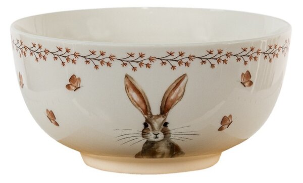 Porcelánová miska Rustic Easter Bunny - Ø 14*7 cm / 0.5 L - Clayre & Eef