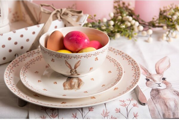 Porcelánová miska Rustic Easter Bunny - Ø 14*7 cm / 0.5 L - Clayre & Eef
