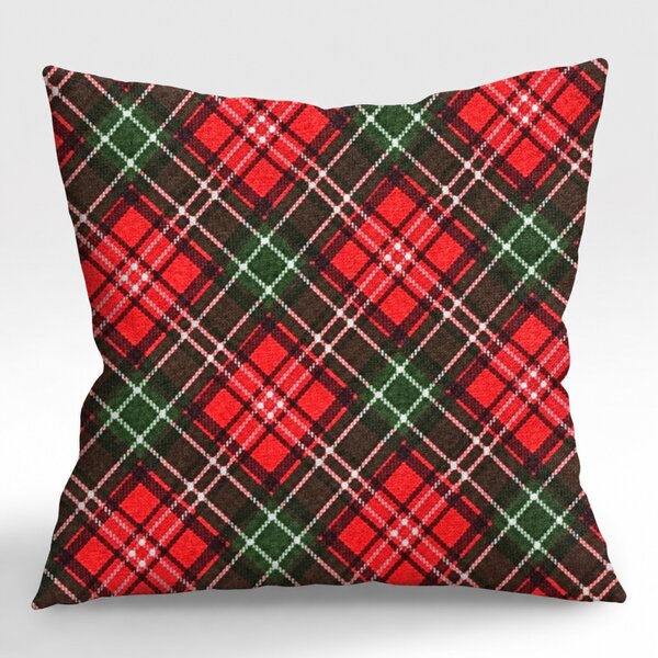 Ervi obliečka na vankúš FLANELOVÝ - Vianočný Tartan