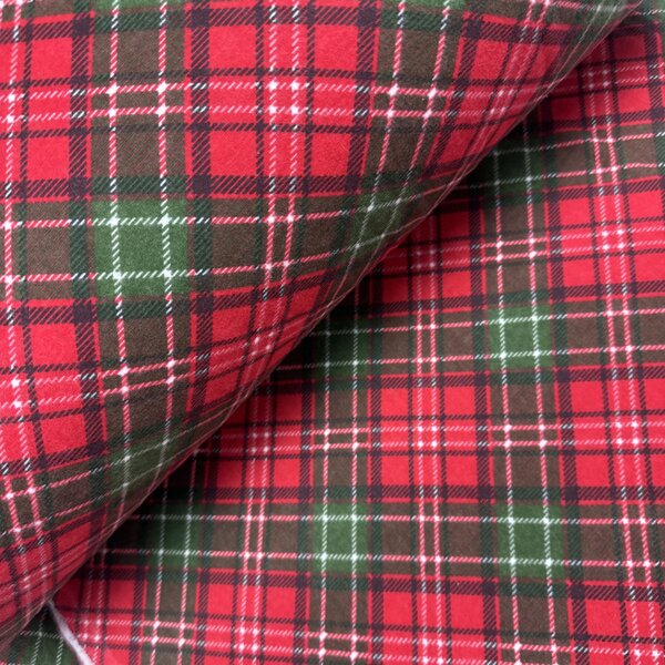 Ervi FLANELOVÉ napínacie prestieradlo - Vianočný Tartan