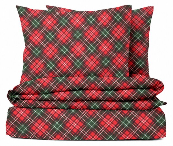 Ervi FLANELOVÉ bavlnené obliečky - Vianočný Tartan