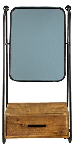 Nástenné zrkadlo so šuplíčkom - 46*27*90 cm - Clayre & Eef