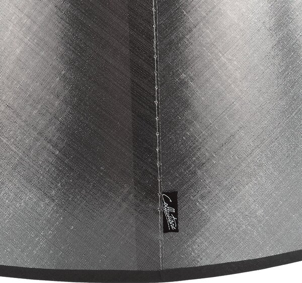 Strieborno-čierne tienidlo Azzuro drum - Ø50cm*25/ E27 - Collectione