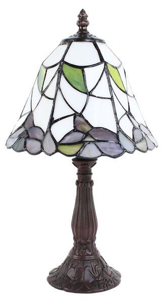 Stolná lampa Tiffany so zdobenou nohou Pinia - Ø 20*34 cm E14/max 1*25W - Clayre & Eef
