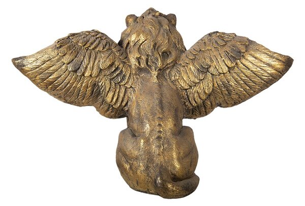 Zlatá antik dekorácia socha lev s krídlami Lion Gold - 100*50*62 cm - Clayre & Eef