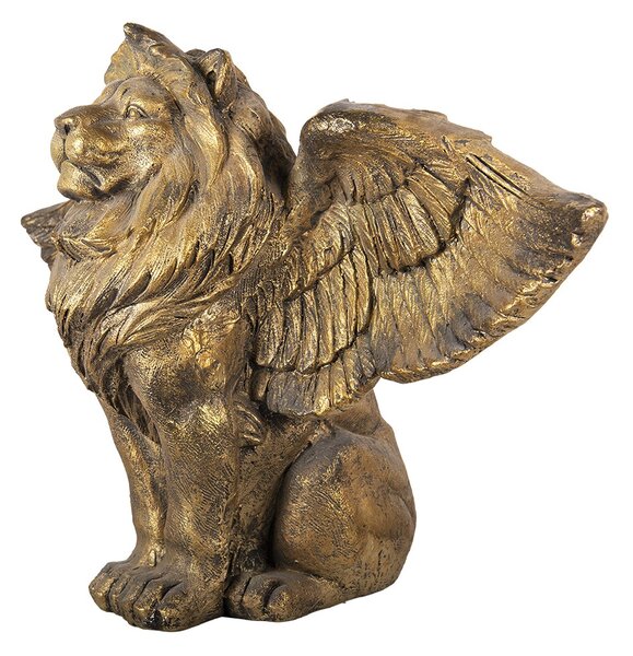 Zlatá antik dekorácia socha lev s krídlami Lion Gold - 100*50*62 cm - Clayre & Eef