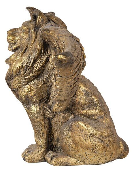 Zlatá antik dekorácia socha lev s krídlami Lion Gold - 100*50*62 cm - Clayre & Eef