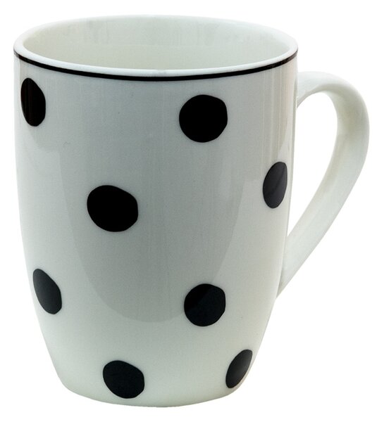 Porcelánový hrnček s čiernymi bodkami Black Dot - 350 ml - Clayre & Eef