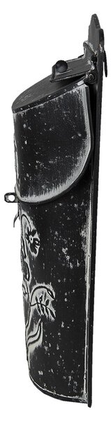 Čierna antik poštová schránka s kvetmi a motýľom Mail - 22*37*33 cm - Clayre & Eef