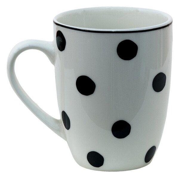 Porcelánový hrnček s čiernymi bodkami Black Dot - 350 ml - Clayre & Eef