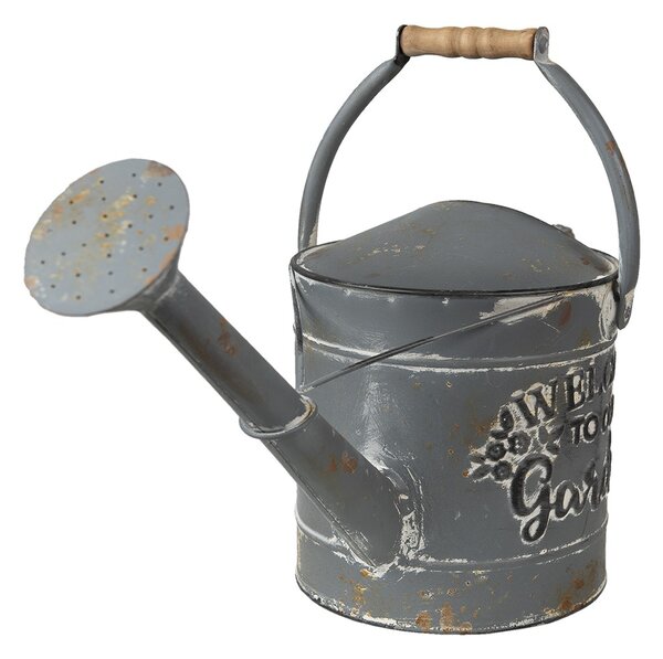 Šedá dekoračná plechová kanva s patinou Garden - 53*20*24 cm - Clayre & Eef