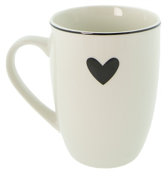 Porcelánový hrnček so srdiečkom Love Birds - 12*8*10 cm / 350 ml - Clayre & Eef