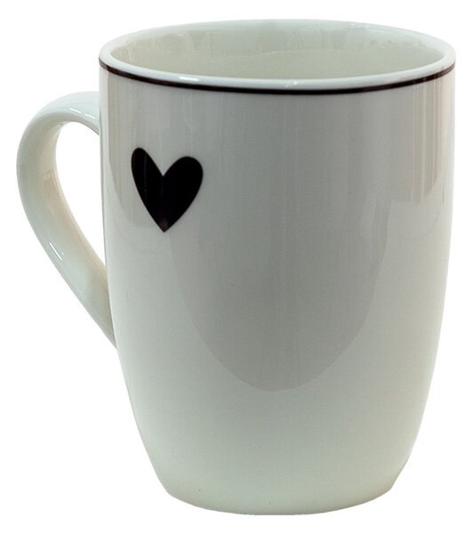 Porcelánový hrnček so srdiečkom Love Birds - 12*8*10 cm / 350 ml - Clayre & Eef