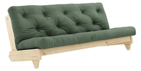 Rozkladacia pohovka so zeleným poťahom Karup Design Fresh Natural/Olive Green
