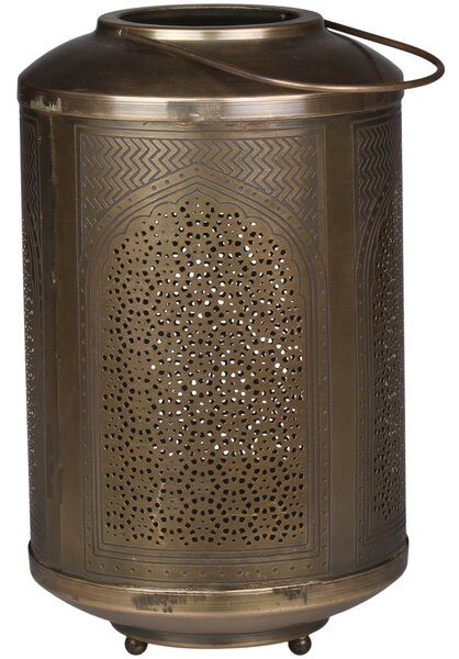 Bronzová antik kovová lampáš Vionne - Ø16*27cm - Chic Antique