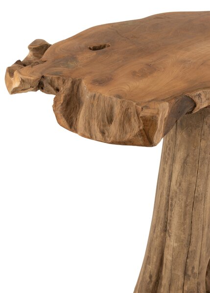 Prírodný barový stôl z teakového dreva na kmeni Root teak - 107*78*105cm - J-Line by Jolipa