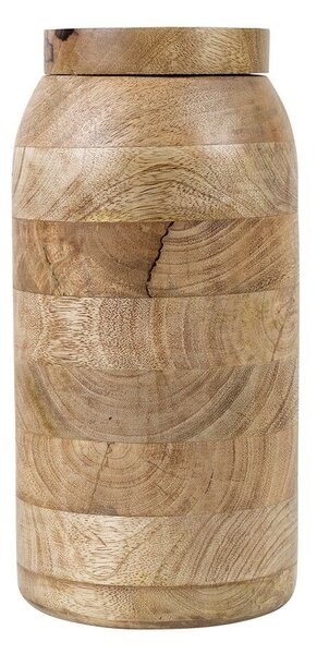 Drevená dekoratívna dóza s viečkom z mangového dreva Manua - Ø15*30 cm - Mars & More