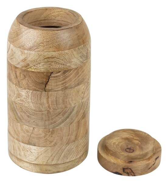 Drevená dekoratívna dóza s viečkom z mangového dreva Manua - Ø15*30 cm - Mars & More