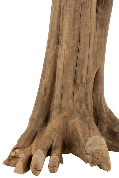 Prírodný barový stôl z teakového dreva na kmeni Root teak - 107*78*105cm - J-Line by Jolipa