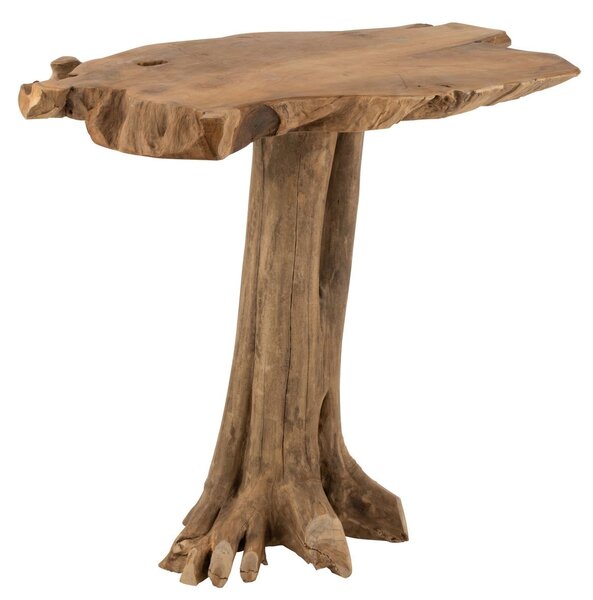 Prírodný barový stôl z teakového dreva na kmeni Root teak - 107*78*105cm - J-Line by Jolipa