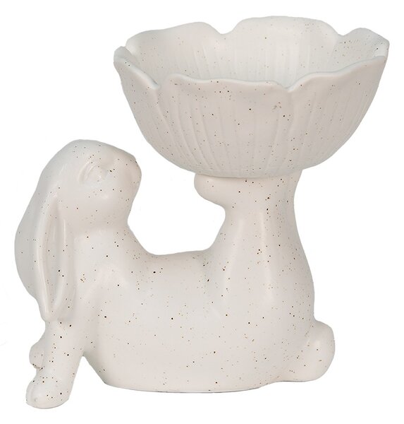 Keramická dekoračná miska so zajačikom - 15*11*14 cm - Clayre & Eef