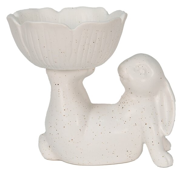 Keramická dekoračná miska so zajačikom - 15*11*14 cm - Clayre & Eef