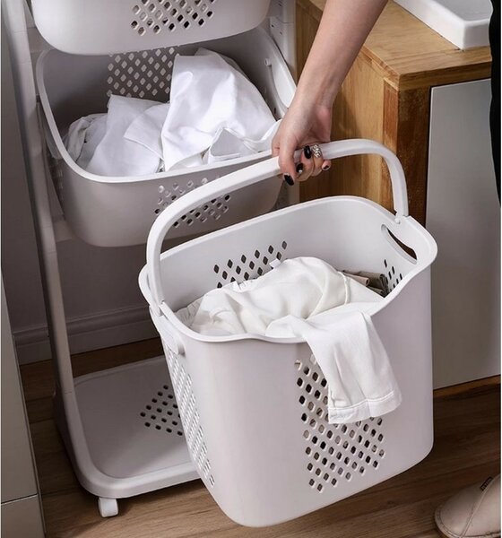 4Home Univerzálne úložné koše na kolieskach TRIS, 3 poschodia, 3 poschodia