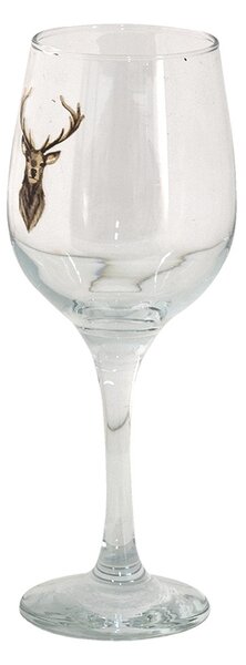 Poháre na víno s jeleňom Cosy Lodge - Ø 7*21 cm / 300 ml - Clayre & Eef