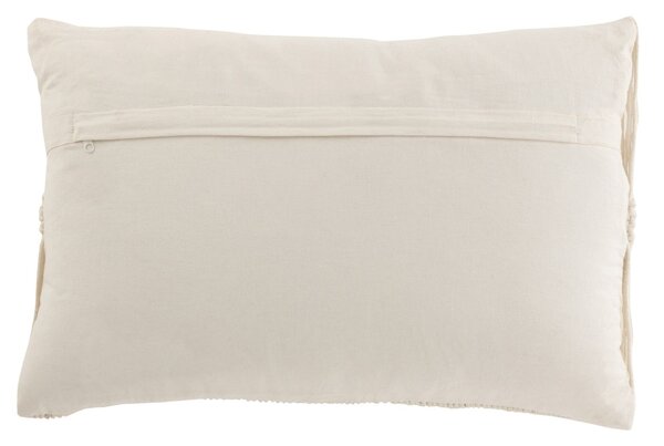 Prírodne biely vankúš s drhaným vzorom Macramé Linea - 74*16*36 cm - J-Line by Jolipa