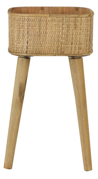 Prírodný drevený kvetináč s výpletom na nôžkach Canya - 32*29*60cm - Light & Living