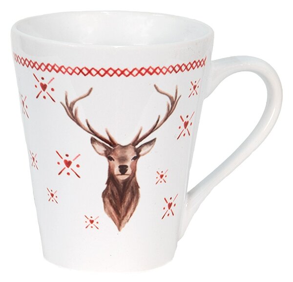 Keramický hrnček s jeleňom Cosy Lodge - 13*9*11 cm / 300 ml - Clayre & Eef