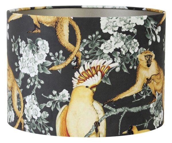 Čierne zamatové tienidlo na lampu Jungle - Ø 40* 30cm/ E27 - Light & Living