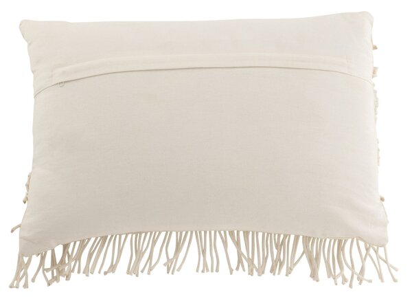 Biely vankúš s drhaným vzorom Macramé Cosy - 60*15*40 cm - J-Line by Jolipa