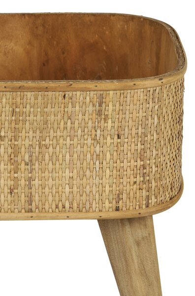 Prírodný drevený kvetináč s výpletom na nôžkach Canya - 32*29*60cm - Light & Living