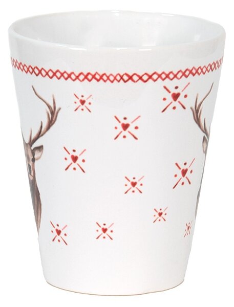 Keramický hrnček s jeleňom Cosy Lodge - 13*9*11 cm / 300 ml - Clayre & Eef