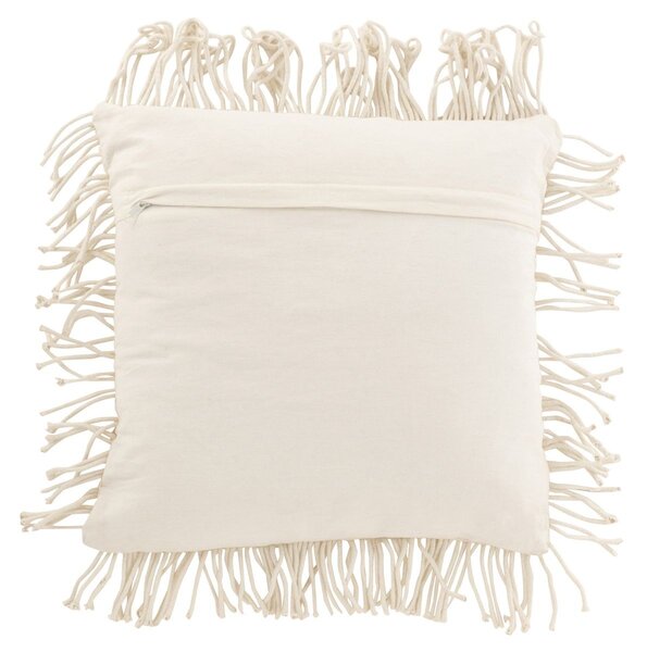 Prírodne biely vankúš s drhaným vzorom Macramé Cosy - 50*12*50 cm - J-Line by Jolipa