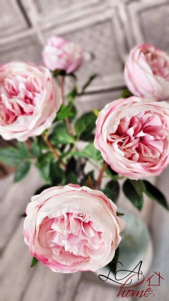 Dekorace umělá růžová růže Rose Lora - 71 cm - Ostatní